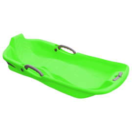 Green Snow Sled 2 Seats with Brake and Handle