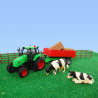 Kids Globe 1:32 Scale Farm Playset Green Tractor with red trailer and accessories KG510727