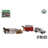 Kids Globe 1:32 Scale Land Rover in diecast with pullback action, Horse trailer and accessories KG520213