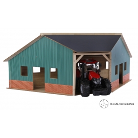 Kids Globe 1:16 scale Wooden Farm Shed Corner For 1 Tractor With Hayloft KG610339