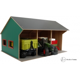 Wooden 1:16 Scale farm shed for 3 tractors