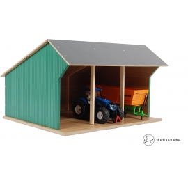Wooden Farm shed toy for 3 tractors