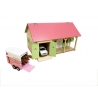 Wooden Toy Horse stable 2 boxes & equipment - Pink - NEW