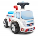 Falk Ambulance Vehicle with opening seat and steering wheel with a horn, Ride-on and Push-along +1.5 years FA701