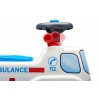 Ambulance ride-on with opening seat and steering wheel with horn