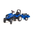 Falk New Holland T6 Pedal Tractor with Trailer and opening bonnet, Ride-on + 2 years FA3080AB