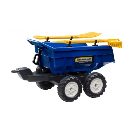 NEW HOLLAND TWIN AXLE DUMPER TRAILER + RAKE & SHOVEL