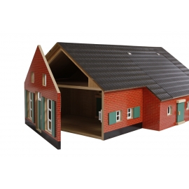 Kids Globe 1:32 scale Wooden Farmhouse Toy With Farm Building KG610111