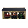 Wood Farm shed toy for 3 tractors