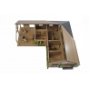 Wood Horse stable with 4 boxes storage and wash box