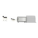 Kids Globe 1:32 scale Calves House Toy, Standing/Laying Down Black, And White 2 Calves KG571964