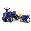 Falk New Holland Tractor with Trailer, Rake and Shovel, 2 sets of stickers, Ride-on and Push-along +1.5 years FA280C