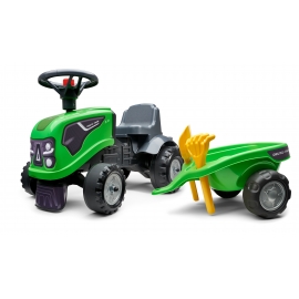 Baby Deutz-Fahr ride-on tractor with trailer, rake & shovel