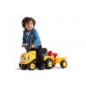 Baby Komatsu ride-on tractor with trailer, rake & shovel