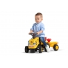 Baby Komatsu ride-on tractor with trailer, rake & shovel