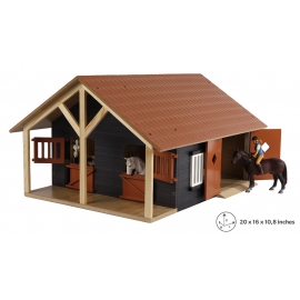 Wooden Horse stable with 2 boxes and workshop