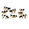 Cows 8pcs Black/white laying & Standing