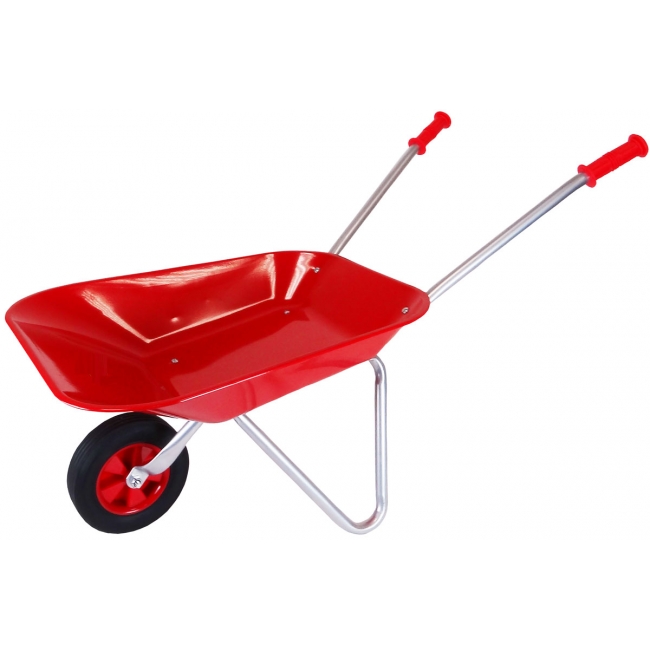 Metal Wheelbarrow with Rubber wheel - Red