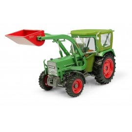 Universal Hobbies 1:32 Scale Fendt Farmer 5S - 4WD with Peko's Cabin and BAAS' Front Loader Tractor Diecast Replica UH5310