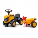 Falk JCB Tractor with Trailer, Rake and Shovel, 2 sets of stickers, Ride-on and Push-along +1.5 years FA297C