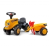 Baby JCB ride-on tractor with trailer, rake & shovel