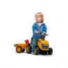 Baby JCB ride-on tractor with trailer, rake & shovel