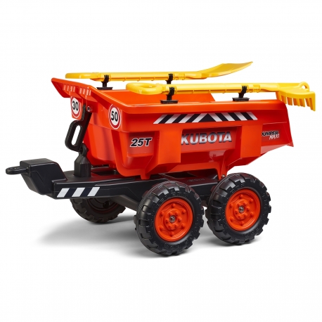 Kubota Twin axles Maxi Dumper trailer with shovel and rake