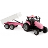 Kids Globe Pink tractor with trailer and sound