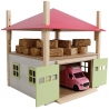 Hay Barn with Loft and Heigh adjustable roof - Pink -