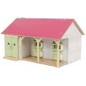 Wooden Toy Horse stable 2 boxes & equipment - Pink - NEW